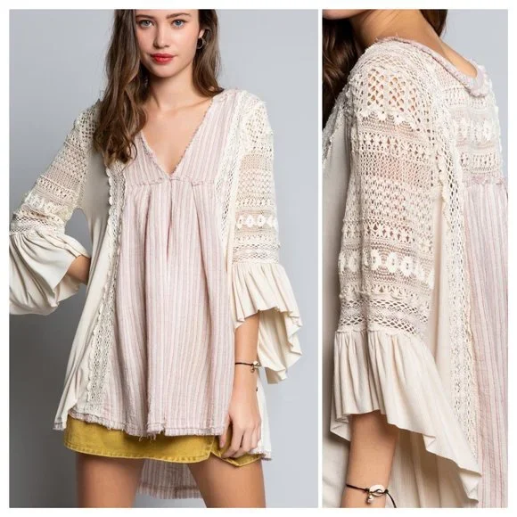 POL Casablanca Eye Catcher Linen Tunic Top - Picture 9 of 15